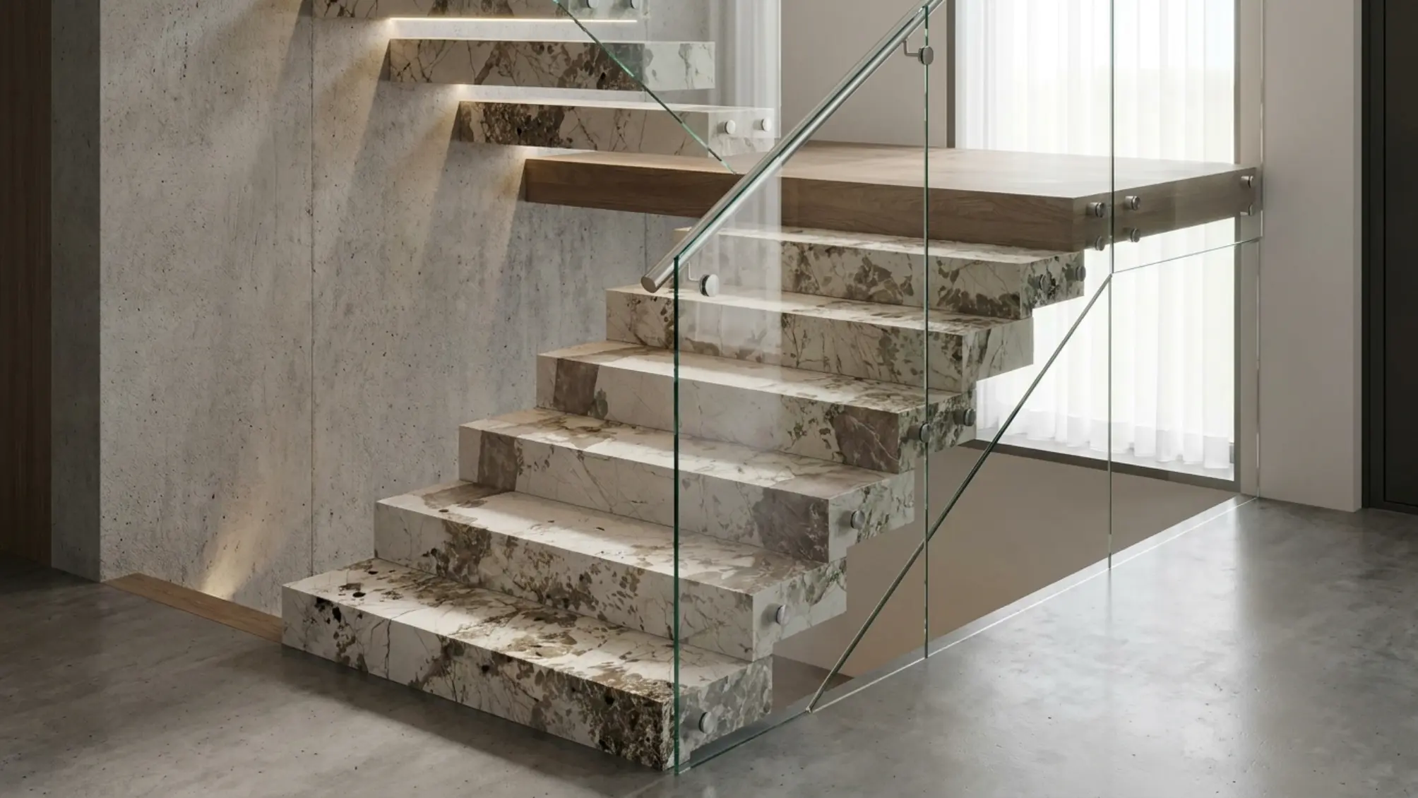 Architectural stair composition application with Patagonia Granite